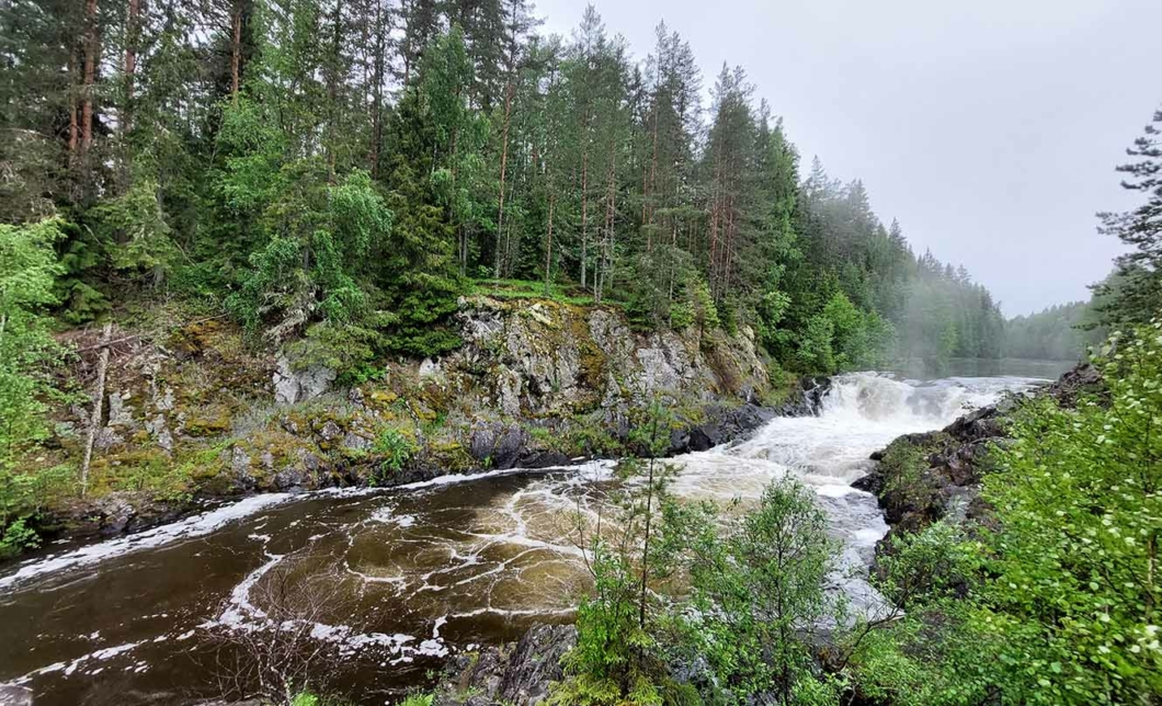 Водопад кивач на машине