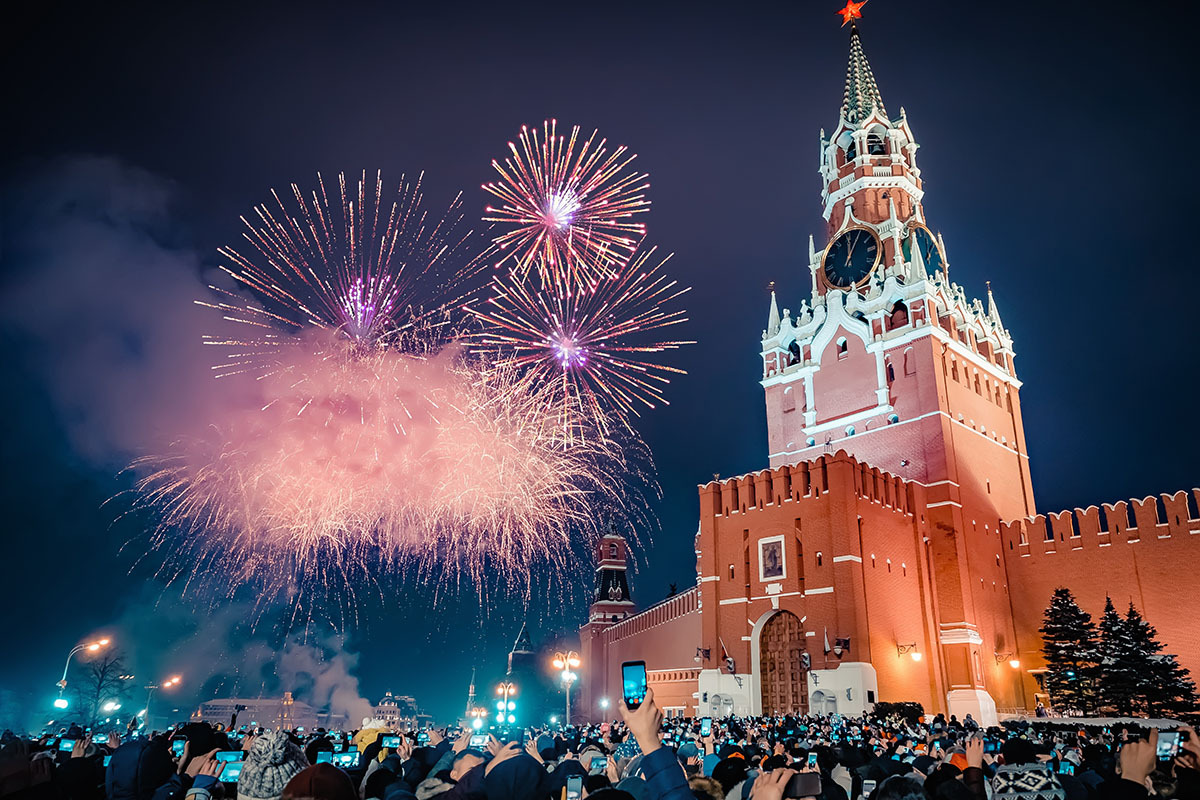 Спасская башня Кремля ночью