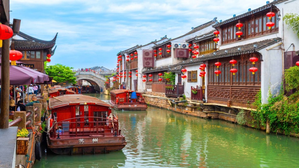 Вид на улицу Шаньтан в Сучжоу.