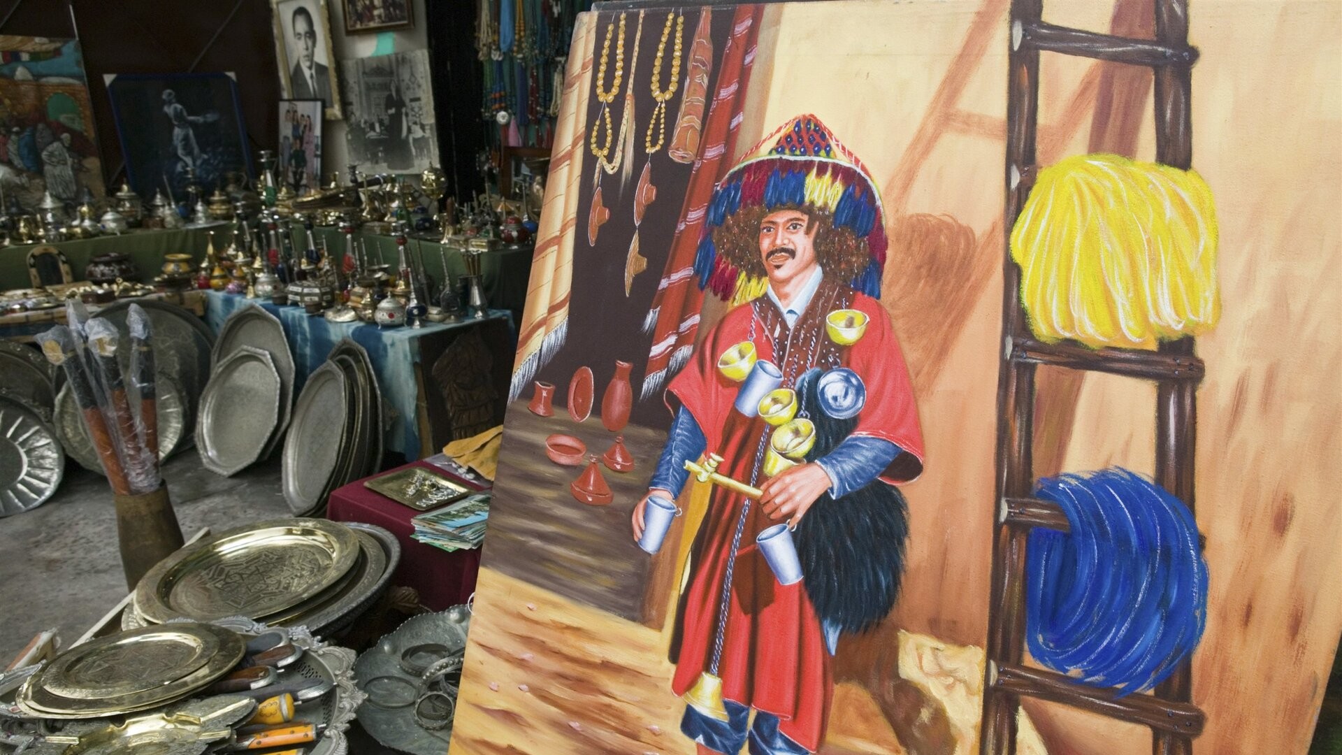 Марокканские сувениры в квартале Хабус, Касабланка.