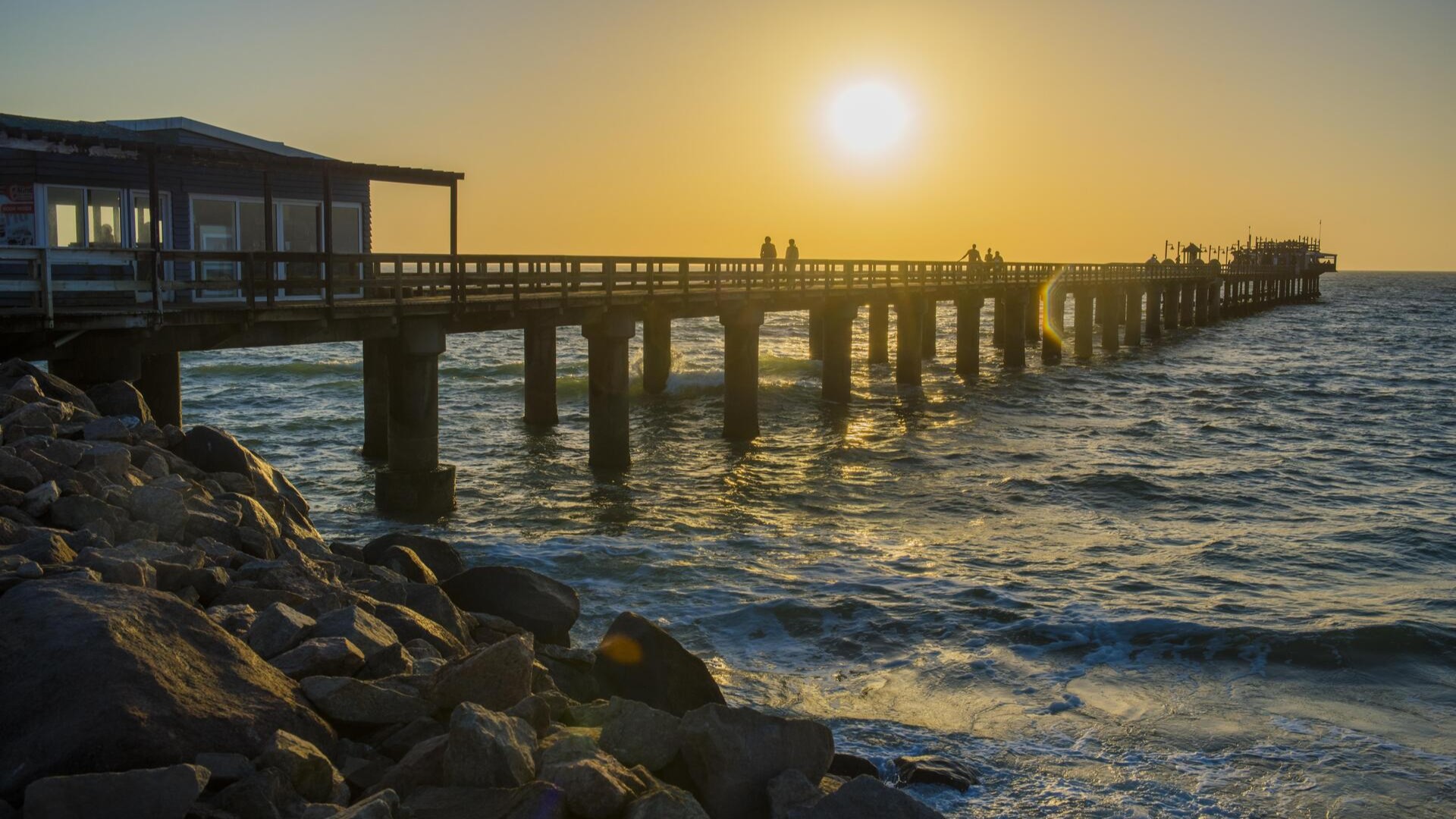 Пристань на закате, Свакопмунд.